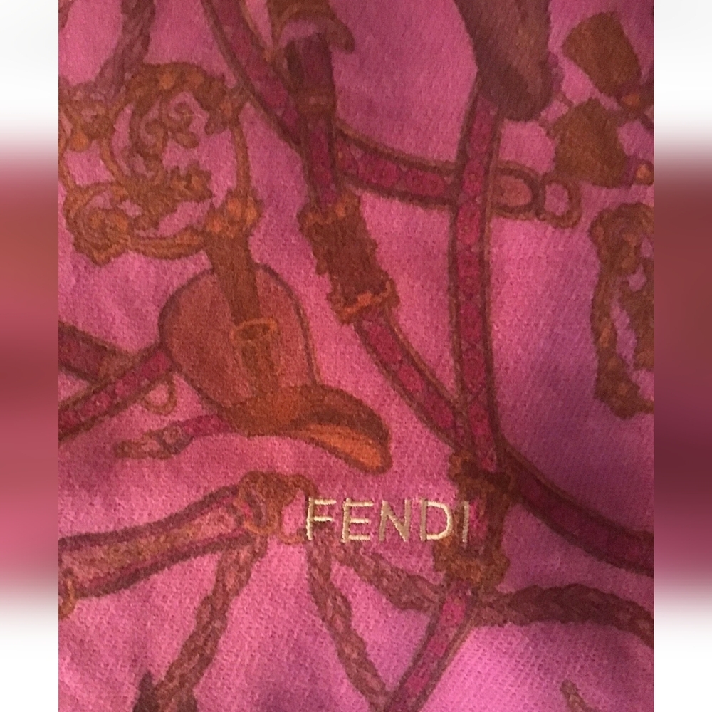 Gorgeous Vintage Fendi Equestrian Horse Scarf Made In Italy 80" Long - Picture 3 of 7